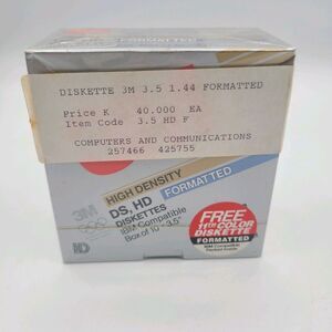 NOS 1989 Sealed 3M High Density DS/HD 3.5" Floppy Disks 11-Pack IBM Formatted